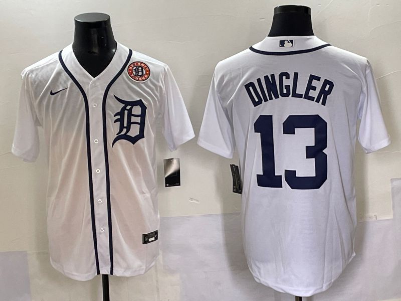 Men 2025 Detroit Tigers #13 Dingler White Game Nike MLB Jersey style 2
